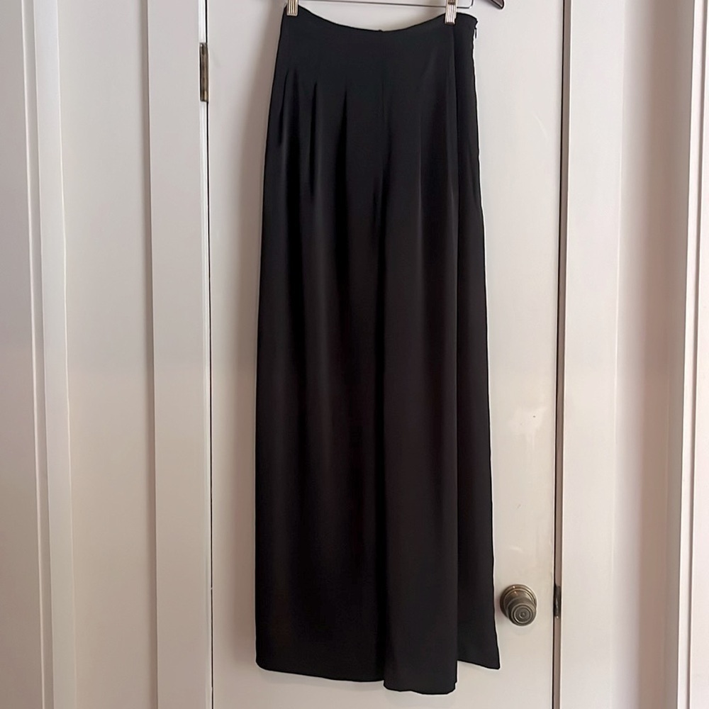 AllSaints CODY High Rise Wide Leg Trouser Pants in Black Size 2 - Picture 5 of 11